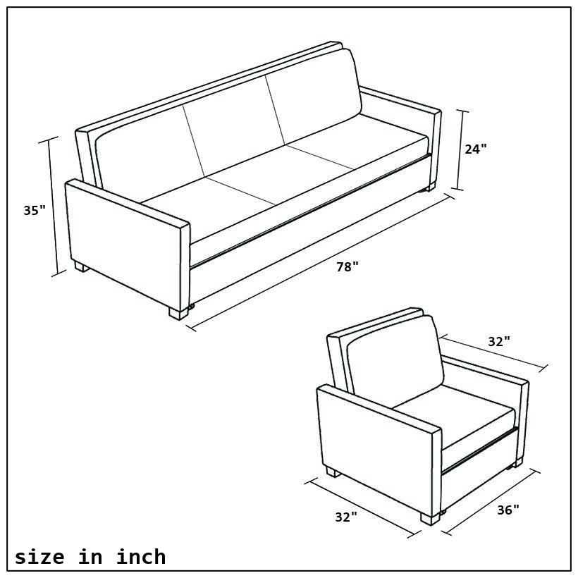 Prestige-FV 5 Seat Sofa Set 3+1+1 with Panel-size