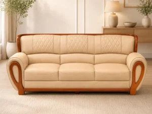 wooden luxeline 3 seater sofa