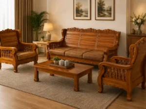 3+1+1 fullcover wooden sofa00007