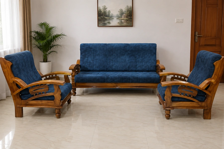 wooden 3+1+1 full seater sofa 44 wooden 3+1+1 full seater sofa 44