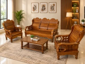 wooden 3+1+1 full seater sofa 46