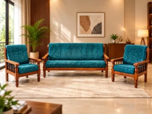 dahlia 3 1 1 wooden sofa set