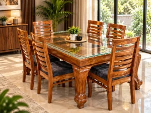 royal stag 6 seater dining set